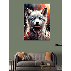 Kanvas Tablo Yavru Beyaz Köpek 70x100 cm
