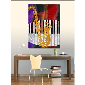 Kanvas Tablo Jazz Caz Müzik Temalı 100x140 cm