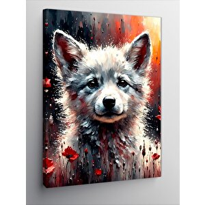 Kanvas Tablo Yavru Beyaz Köpek