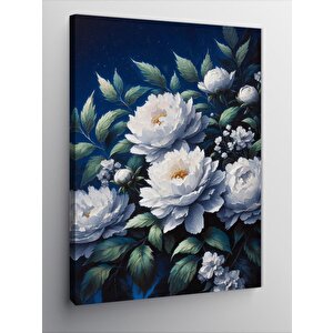 Kanvas Tablo Beyaz Çiçekler 70x100 cm