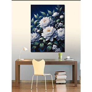 Kanvas Tablo Beyaz Çiçekler 70x100 cm
