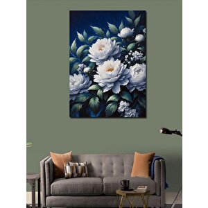 Kanvas Tablo Beyaz Çiçekler 70x100 cm