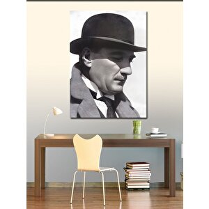 Kanvas Tablo Fötr Şapkalı Mustafa Kemal Atatürk 70x100 cm
