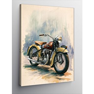 Kanvas Tablo Retro Motosiklet