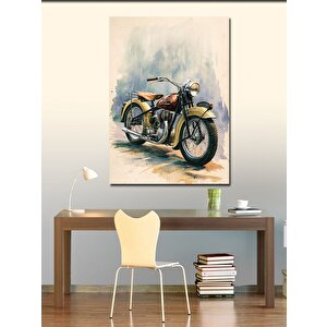 Kanvas Tablo Retro Motosiklet