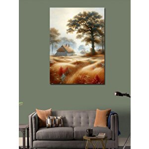 Kanvas Tablo Ormandaki Ev Ve Ağaçlar 70x100 cm