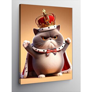 Kanvas Tablo Kral Kedi 70x100 cm