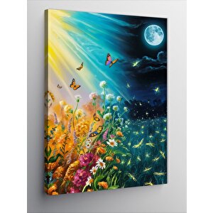 Kanvas Tablo Kelebekler Ve Çiçekler 70x100 cm