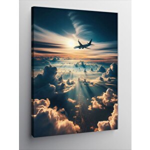 Kanvas Tablo Uçak Ve Bulutlar 70x100 cm
