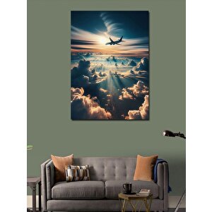Kanvas Tablo Uçak Ve Bulutlar 70x100 cm