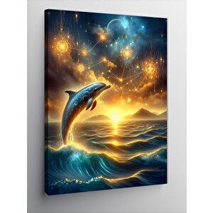 Kanvas Tablo Gün Batımı Ve Yunus 70x100 cm