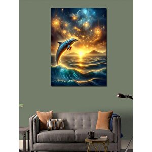 Kanvas Tablo Gün Batımı Ve Yunus 70x100 cm