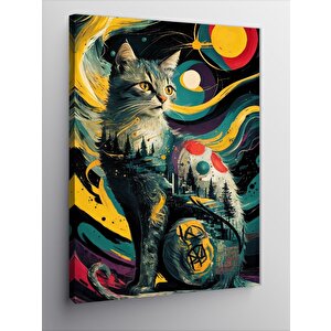 Kanvas Tablo Van Gogh Tarzı Kedi