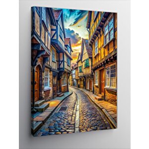 Kanvas Tablo Retro Evler 100x140 cm
