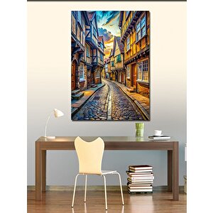Kanvas Tablo Retro Evler 100x140 cm