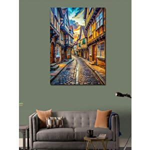Kanvas Tablo Retro Evler 100x140 cm