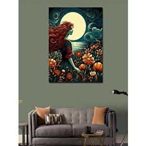 Kanvas Tablo Çiçekler Ve Kadın 70x100 cm