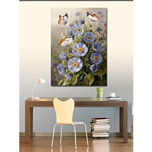 Kanvas Tablo Çiçekler Ve Kelebek 70x100 cm