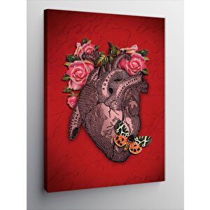 Kanvas Tablo Gül Ve Kalp