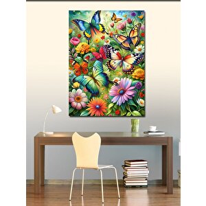 Kanvas Tablo Renkli Kelebekler 100x140 cm