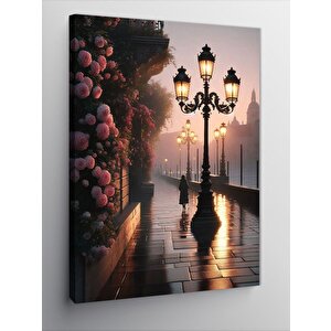 Kanvas Tablo Sahil Yolu Ve Çiçekler 100x140 cm