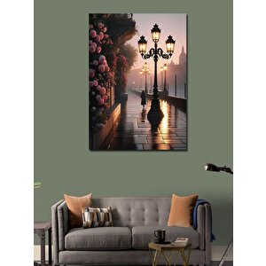 Kanvas Tablo Sahil Yolu Ve Çiçekler 100x140 cm