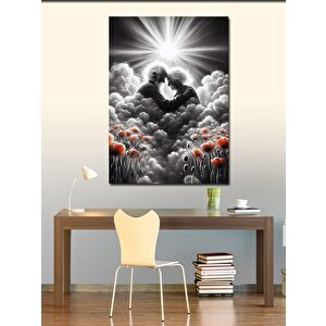 Kanvas Tablo Yaşlı Çift Ve Çiçekler 100x140 cm