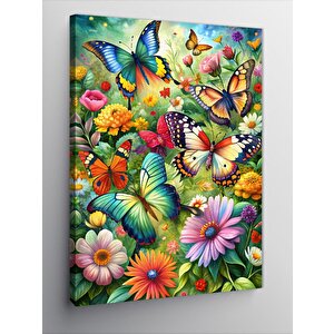 Kanvas Tablo Renkli Kelebekler 70x100 cm