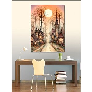 Kanvas Tablo Retro Kasaba 70x100 cm