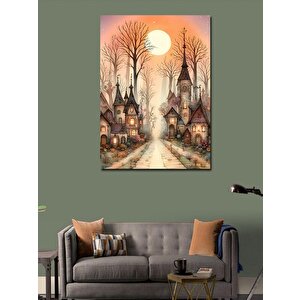 Kanvas Tablo Retro Kasaba 70x100 cm