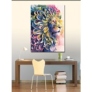 Kanvas Tablo Renkli Aslan 70x100 cm