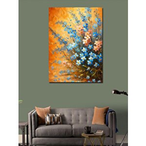 Kanvas Tablo Mavi Çiçekler 100x140 cm