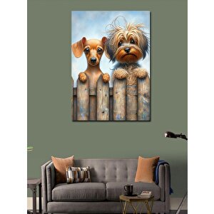 Kanvas Tablo Üzgün Köpekler 70x100 cm