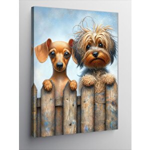 Kanvas Tablo Üzgün Köpekler