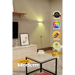 Led Işıkyatak Oturma Odası Salon  Lambası Rgb Işık Çok Renkli Dikdörtgen Kumandalı Ldib