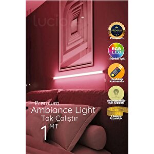 Çok Renkli Led Abajur Yapışkanlı 1 Metre Her Alana Uygun Uzaktan Kumandalı Cwhite1