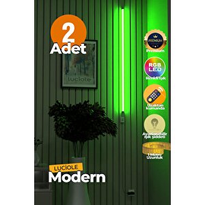 Uzaktan Kumandalı Led Abajur 2 Adet Yatak Üstü, Tv Yanı ,oturma Odası - Rgb Çok Renkli Lucda