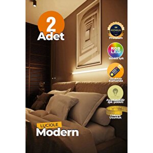 Uzaktan Kumandalı Led Işık 2 Adet Yatak Üstü, Tv Yanı ,oturma Odası - Rgb Çok Renkli Bldl3