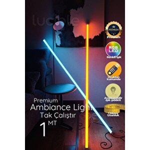 Rgb Led Strip Tube Light  Abajur Uzaktan Kumandalı Işık Lamba Ampül Aydınlatma Renkli Atube4