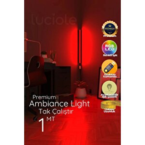 Led Abajur Aplik Gece Lambası Rgb Lambader 16 Renkli Uzaktan Kumandalı Işık 4 Animasyonlu