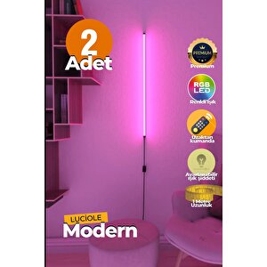 Uzaktan Kumandalı Led Işık 2 Adet Yatak Üstü, Tv Yanı ,oturma Odası - Rgb Çok Renkli Aknl3