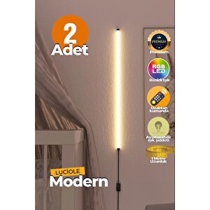 Uzaktan Kumandalı Led Abajur 2 Adet Yatak Üstü, Tv Yanı ,oturma Odası - Rgb Çok Renkli Akna