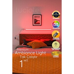 Led Abajur Aplik Gece Lambası Rgb Lambader Renkli Uzaktan Kumandalı Işık 4 Rgbluciled