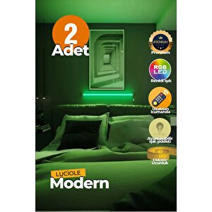 Uzaktan Kumandalı Led Işık 2 Adet Yatak Üstü, Tv Yanı ,oturma Odası - Rgb Çok Renkli Bldl1