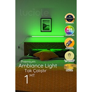 Led Aplik Işık Uzaktan Kumandalı Yatak Tv Üstü 16 Renk 4 Animasyon Yapışkanlı