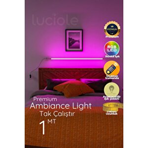 Led Aplik Işık Uzaktan Kumandalı Yatak Tv Üstü 16 Renk 4 Animasyon Yapışkanlı