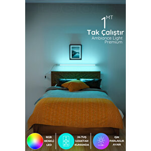 Yatak Tv Üstü Led Işık Uzaktan Kumandalı Renk Animasyon Yapışkanlı Lightbedbe