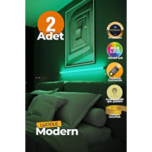 Uzaktan Kumandalı Led Işık 2 Adet Yatak Üstü, Tv Yanı ,oturma Odası - Rgb Çok Renkli Bldl2