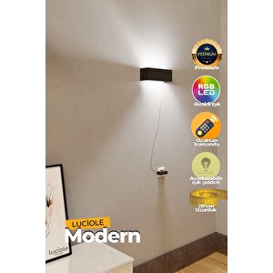 Led Duvar Işık Aplik Yatak Odası Lambası Rgb Işık Çok Renkli Dikdörtgen Uzaktan Kumandalı Dvrledma