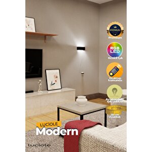 Led Duvar Işık Aplik Yatak Odası Lambası Rgb Işık Çok Renkli Dikdörtgen Uzaktan Kumandalı Dvrledma